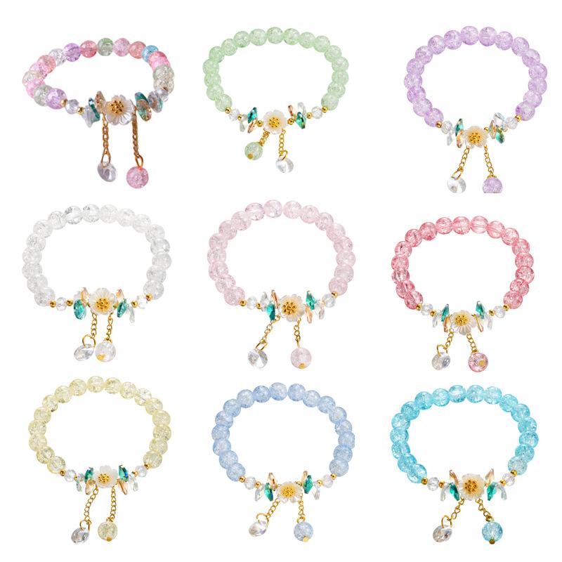 Новый дизайн, милый браслет из бисера в стиле ретро для женщин, корейский милый браслет с подвеской в виде ромашки, эстетические украшения