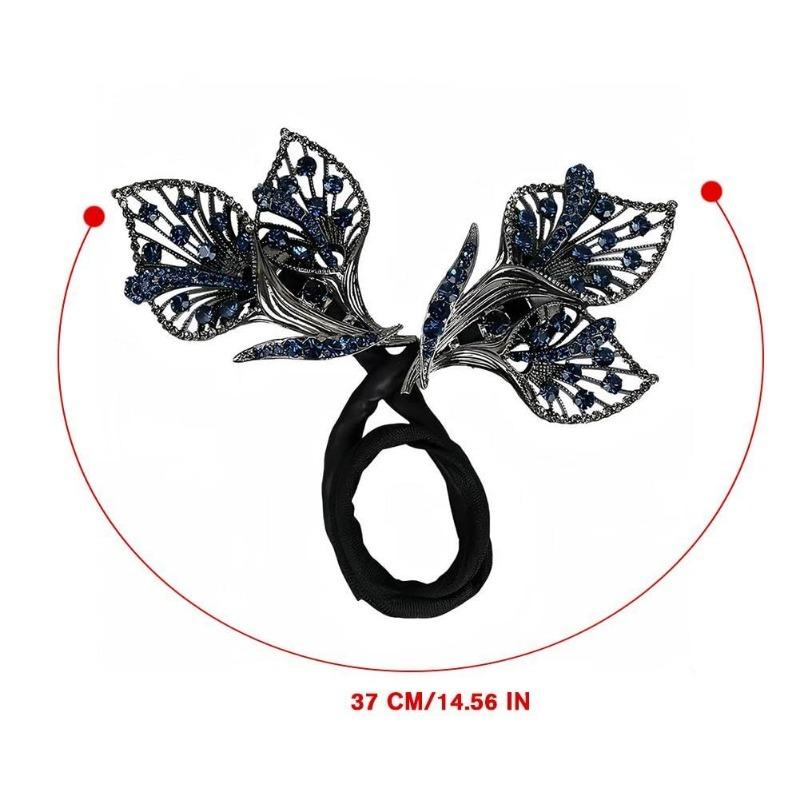 Заколка для волос со стразами и цветами Хвост кита Заколка для волос со стразами и цветами Ленивые бигуди для волос Ловкий пучок