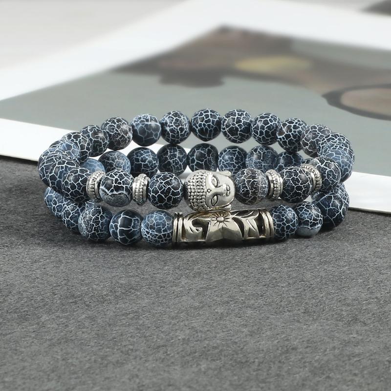 2 шт. Натуральный камень Черная лава Тигровый глаз Выветрившийся камень Браслет-шарм Нить Украшения Для пар Расстояние Сова Бусины Браслеты