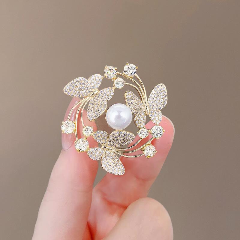 High-End Brooches, Women'S Sense Of Luxury, Niche, High-End Pins, Elegant Temperament, Fixed Clothes, Suits, Pearl Jewelry