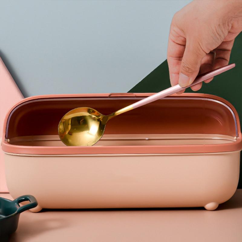 Прозрачный пыленепроницаемый кухонный ящик для хранения с 4 отделениями, ящик для приправ, полое дно