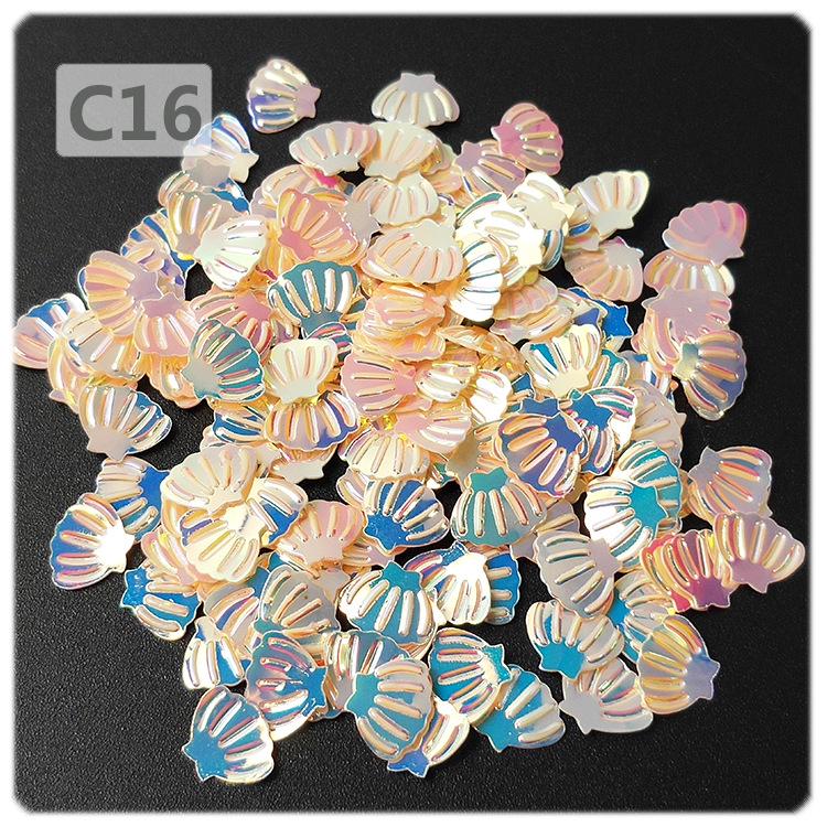 Yaleduo 8мм Мини Золотой Мерцающий Пайетки Ракушки - Макияж Глаз, Канцелярские Товары, DIY Ювелирные Изделия, Эпоксидный Глиттер