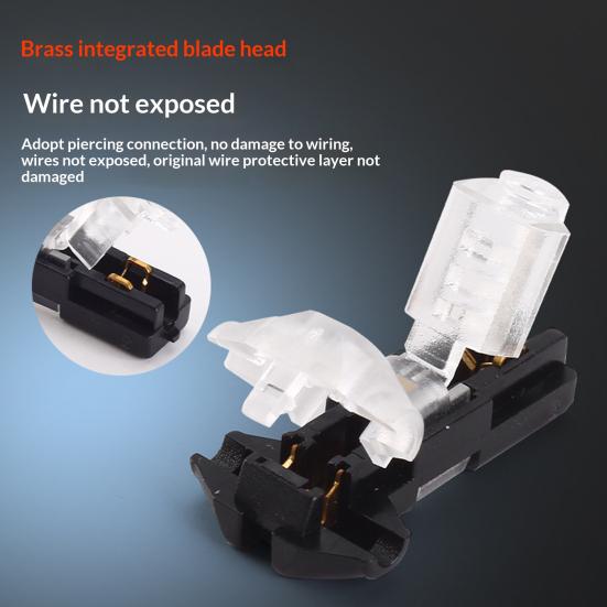 10/20/30/40/50 Pcs T Tap Wire Splice Connectors 3 Way 1 Pin Solderless Low Voltage