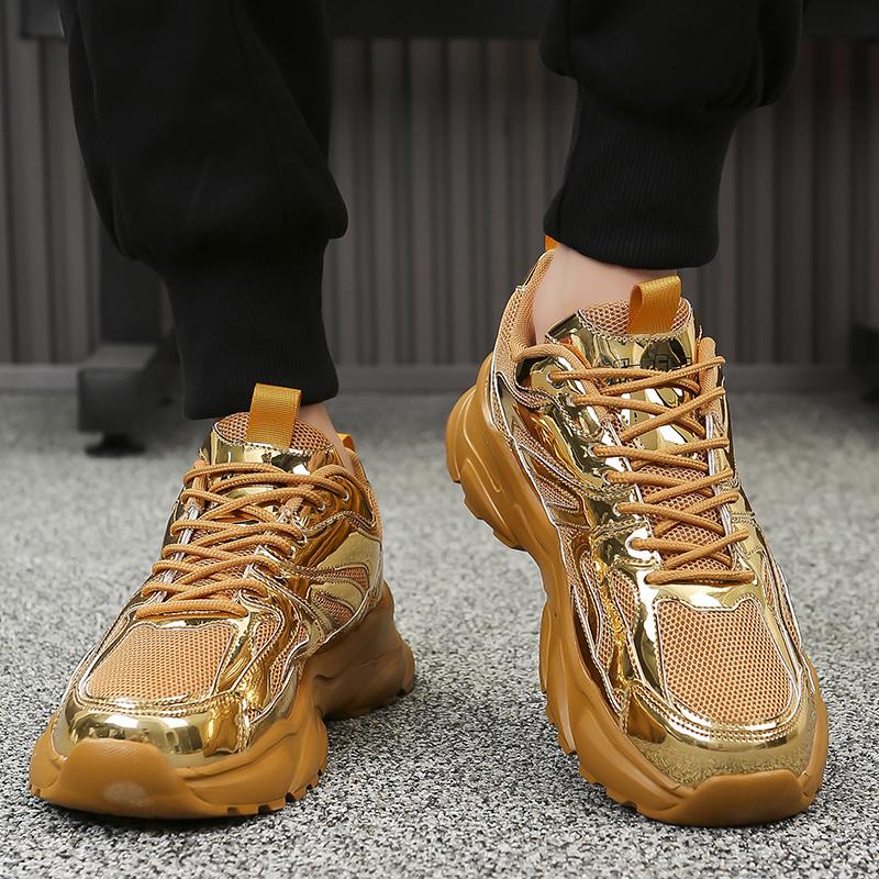 Мужская золотая спортивная обувь кроссовки студенческие хип-хоп черные туфли высокие баскетбольные кроссовки большого размера
