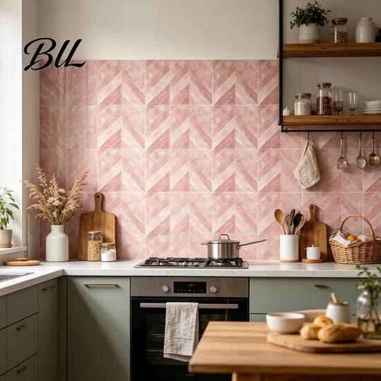 Kitchen Backsplash Sticker 2 Pcs Wall Tile Stickers, Peel And Stick Backsplash, Self Adhesive Oil-proof Waterproof Decals for Kitchen, Bathroom,