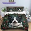 Border Collie Pattern Bedding Home Decoration Birthday Gift (1 * duvet cover + 2 * pillowcase, without core)
