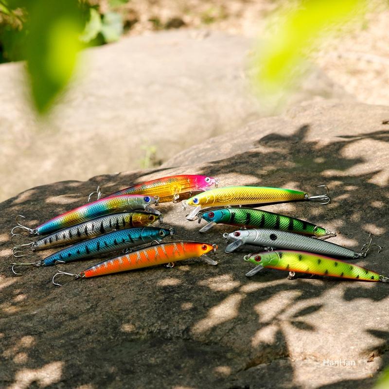 Fishing Lures 10pcs 12CM Artificial Fishing Bait Minnow Lure Treble Hooks Life-like Crankbaits Lures