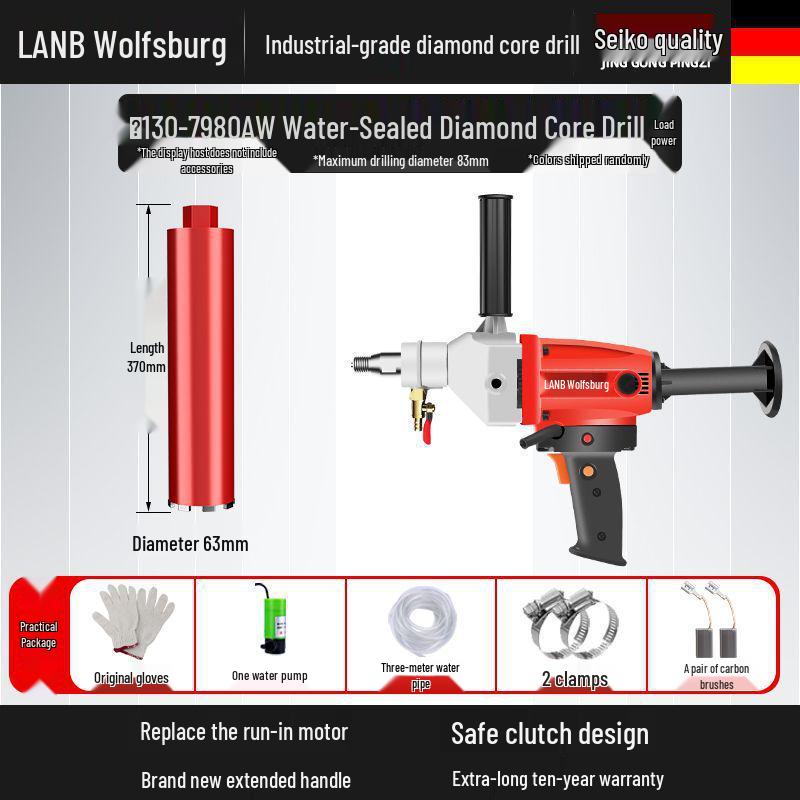 Diamond Core Drill Machine: Handheld & Stand, Wet/Dry, Concrete & AC Hole Opener, Water Drill Mixer
