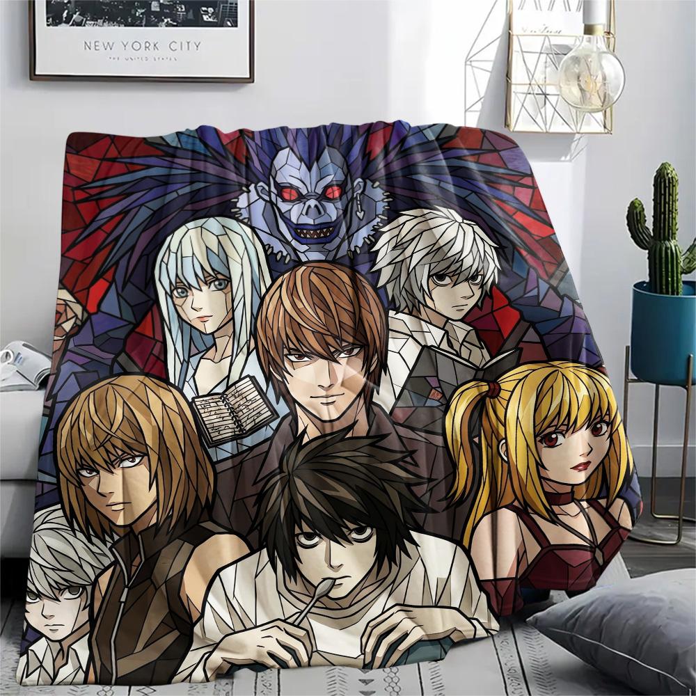 Death Note Print Flannel Blanket, Ultra Soft High Quality All Seasons Warm Throw, Home Decor Cozy Blanket, Perfect Christmas Gift