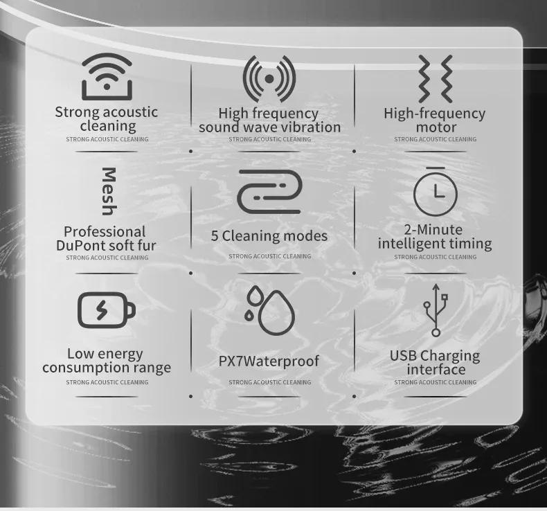 Электрическая звуковая зубная щетка с вращающейся круглой головкой для взрослых с зарядкой через USB