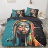 Комплект пододеяльников с 3D-печатью, наволочка из ультратонкого волокна, новый оптовый комплект с благородными африканскими элементами, красочный и удобный