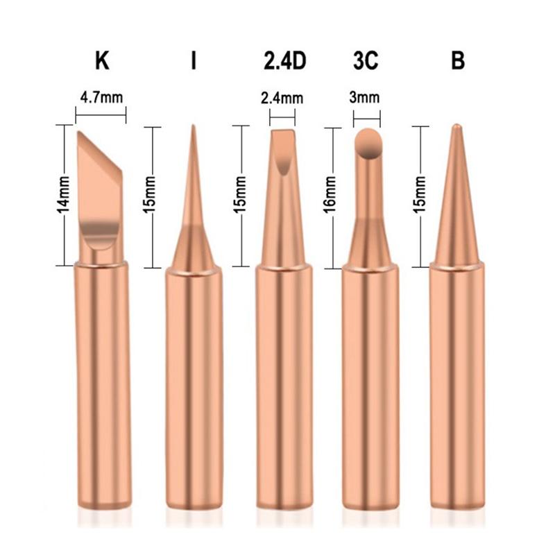 Soldering Tip Pure Copper Inner Core Electric Iron Head 900M Series Solder Tips