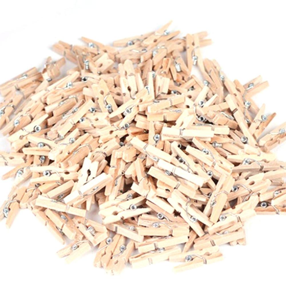 Office Natural DIY Party Wedding Wooden Photo Clips Clothespin Clothes Pegs Craft Decoration