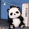 Desktop Work Station Sitting Posture Little Panda Decoration Cute Doll Plush Grab Machine Cute Pose Panda Cartoon Gift