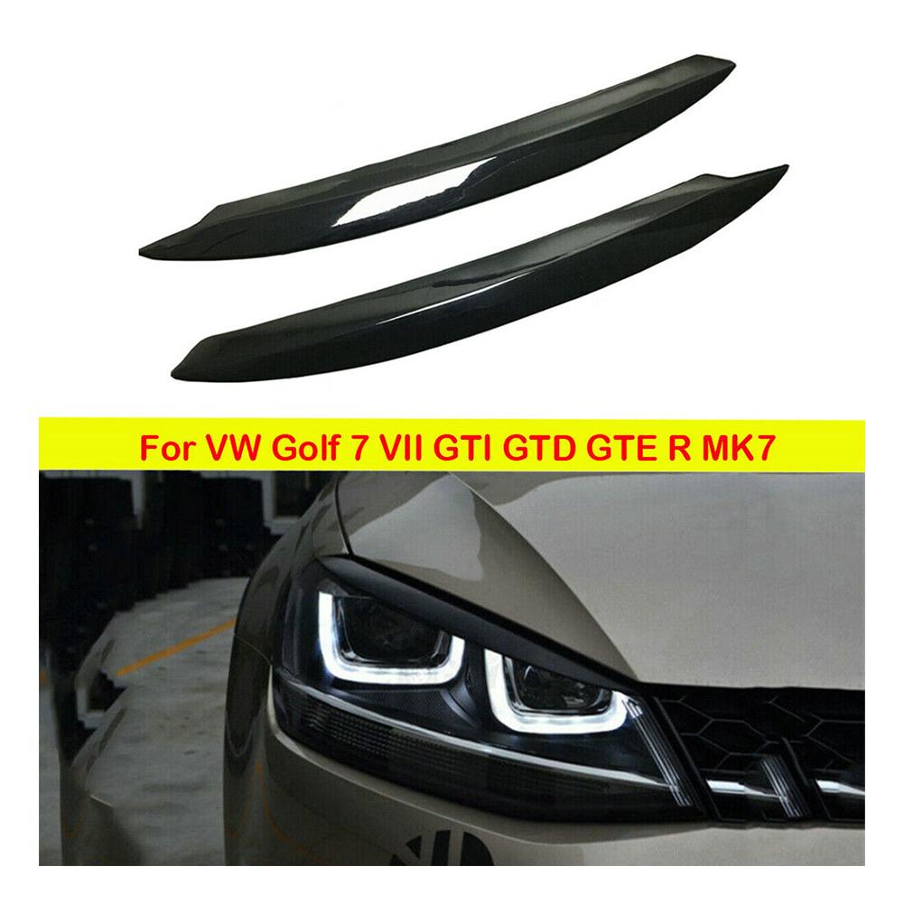 2PCS Artudatech Front Headlight Eyelid Eyebrow Cover Trim Black For VW For Golf 7 For M K 7 For GTI Accessories