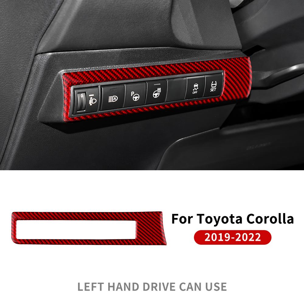 Настоящая мягкая карбоновая наклейка для Toyota Corolla 2019 2020 2025 2025 2025 2025 Переключатель фар RHD LHD Аксессуары для интерьера