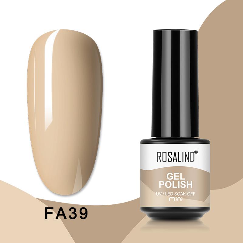 ROSALIND Mini Nail Polish Gel Semipermanent UV Multiple Colors Varnish Hybrid Nail Art Soak Off Top Base Coat Regular Gel Lacquer