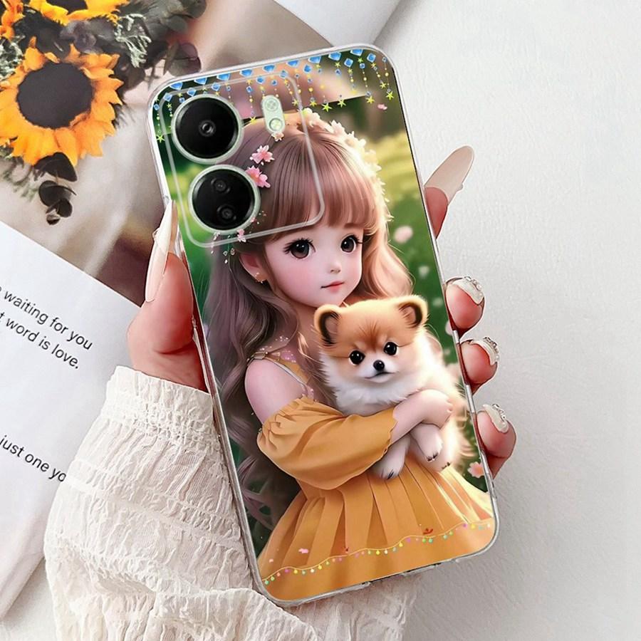 Для Xiaomi Poco C65 C 55 C 65 PocoM6 Pro 4G Чехол для телефона Милые Девушки Мультяшные Чехол Силиконовый Мягкий Прозрачный Бампер Оболочки 2025