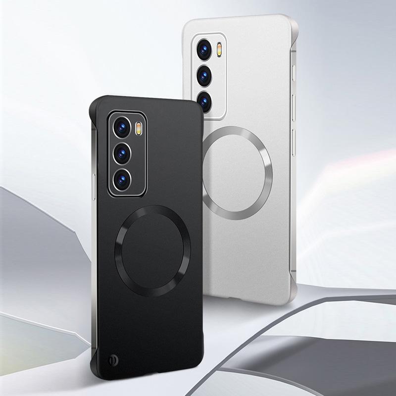 Магнитный безрамочный матовый чехол для телефона Oppo Find X7 Ultra для Magsafe Magsafeing Cover для OPPO Reno 12 Pro Borderless Hard PC Protection Back Cover