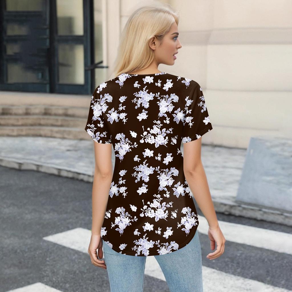 Рабочая форма больших размеров с принтом, топы для женщин, забавные футболки с v-образным вырезом и короткими рукавами, рабочая одежда, футболка с карманами