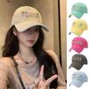 Cotton Floral Baseball Cap Letter Embroidered Streetwear Hats Casual Peaked Cap  For Women Girls