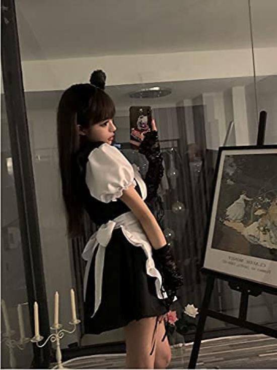 Горничная Косплей Горничная Аниме Корзина с горничной Ограничено в нашем магазине [дом Рины] Косплей, Женское платье, Костюм, Костюм, Косплей, Набор, Повязка на голову,