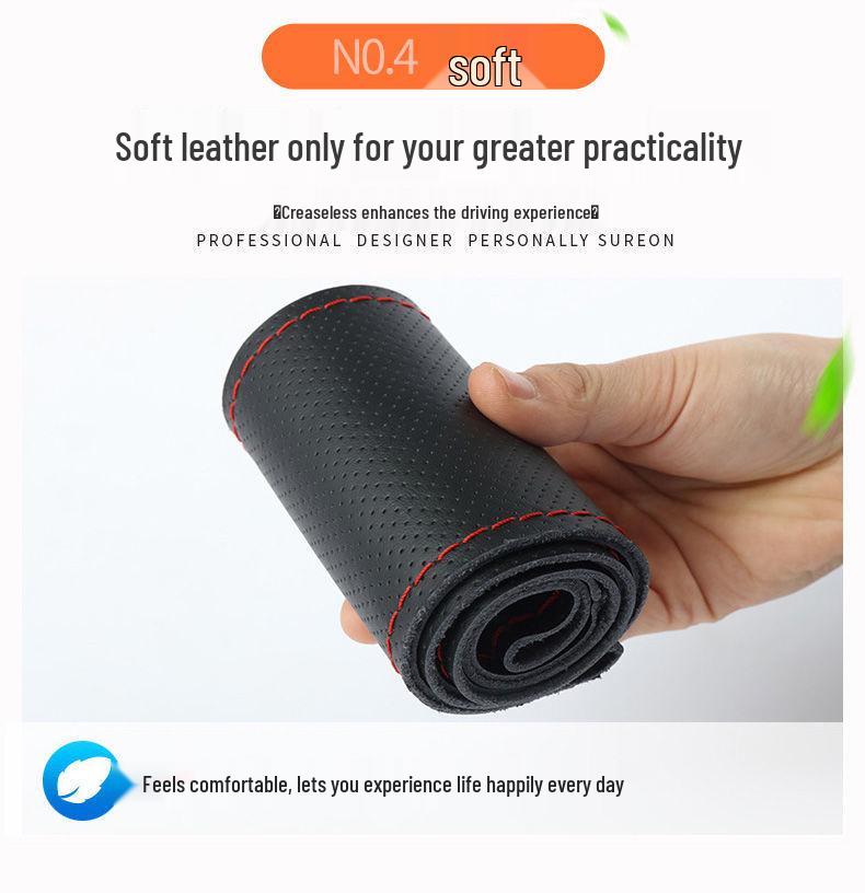 Чехол на руль из натуральной кожи, ручной работы, нескользящий, верхний слой из коровьей кожи, впитывающий пот, универсальный для всех сезонов.