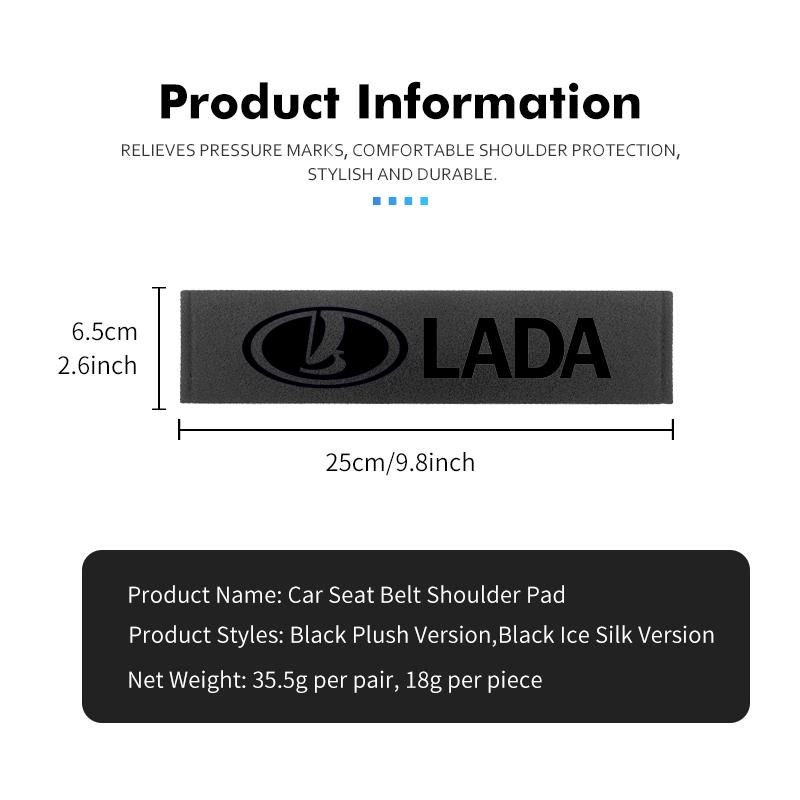 Car Styling Seat Belt Cover Comfortable Seatbelt Shoulder Strap Protector Pads For Lada Niva Vesta Granta Riva Samara Priora 4x4 PP34