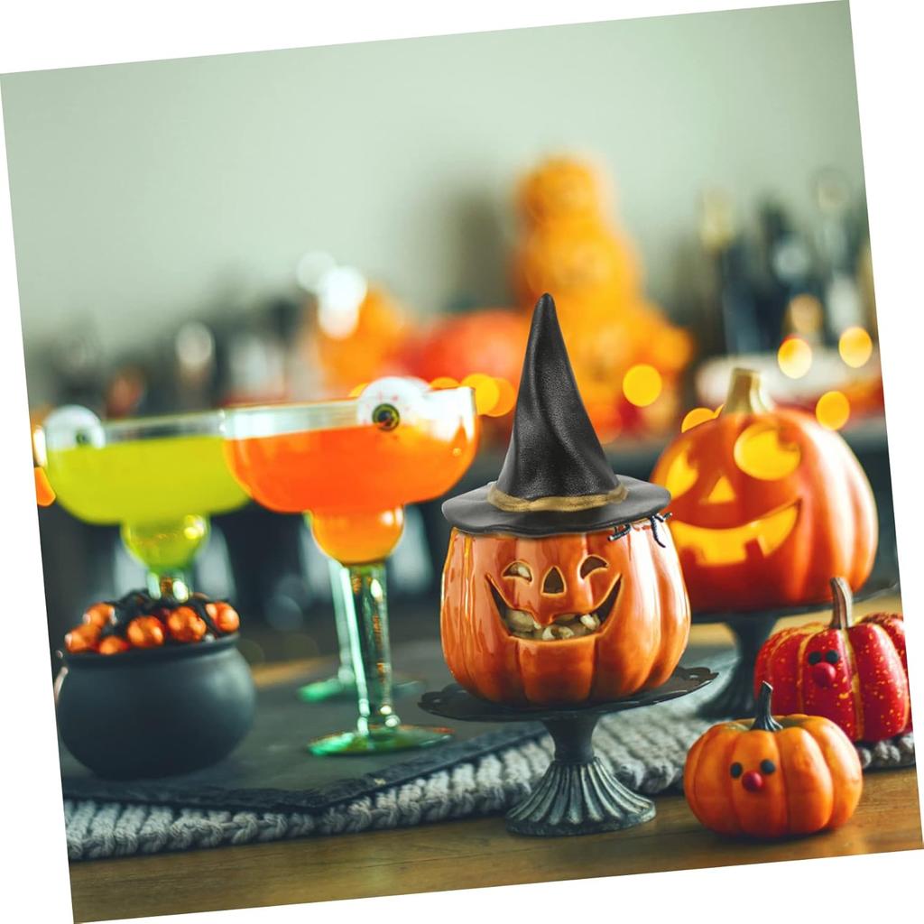 Wakauto 24 шт. Миниатюрные шляпы ведьмы для кукольного домика Мини-шляпы ведьмы на Хэллоуин Реквизит для кукольного домика Крошечные шляпы ведьмы для поделок