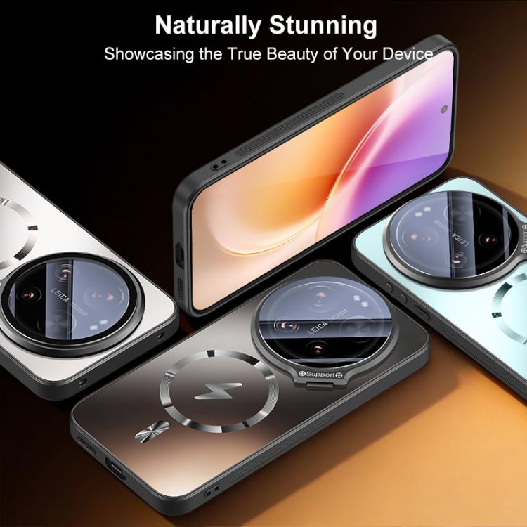Straight Edge Camshield Lens Frame Holder Magnetic Case for Xiaomi 17 Ultra, TPU+PC Shockproof Non-slip Protective Cover