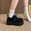 Fashion Lace-up Trifle Platform Single Shoes Women's 2025 New British Style Small Heightened Loafers