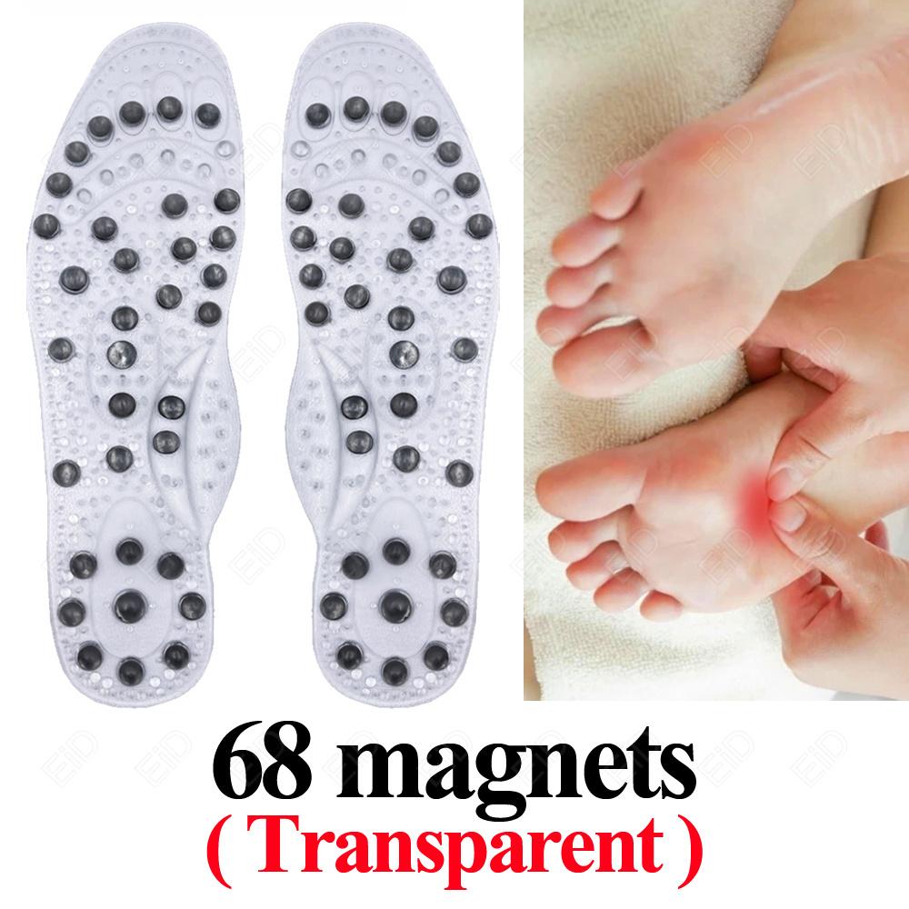 Shoe Insoles with 68 Magnetic Stones for Massage and Acupressure of Foot Points