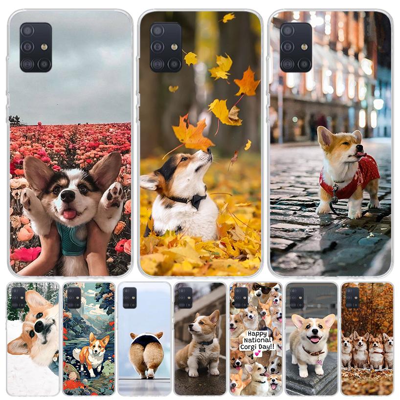 Cute Lovely Corgi Dogs Phone Case For Samsung Galaxy A52 A42 A32 A22 A12 A51 A50S A40 A30S A20E A10S A41 A31 A21S A11 A72 A71 A7