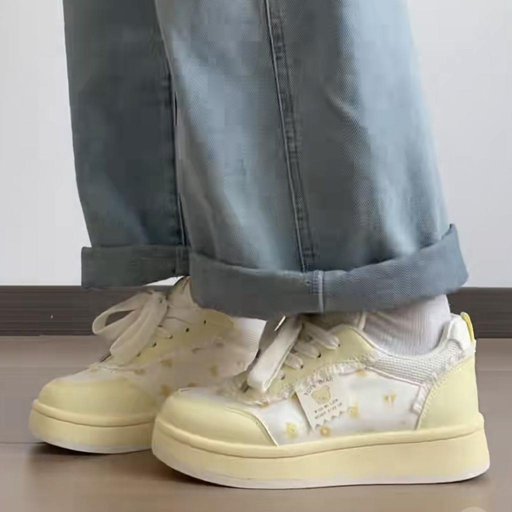 Dopamine Summer Breathable Board Shoes Women's New Platform White Shoes Trendy Versatile Niche Bread Shoes