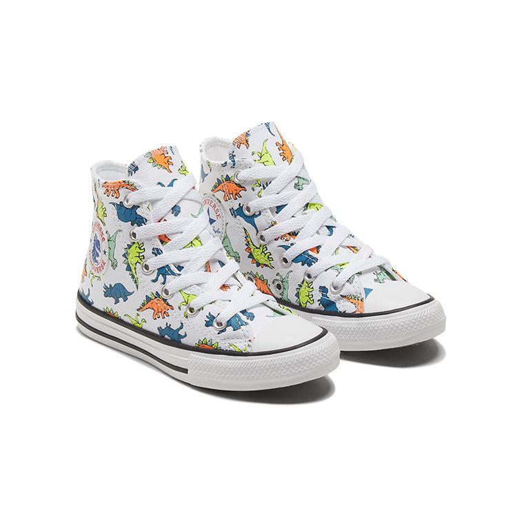Converse Chuck Taylor All Star High Top Canvas Shoes Dinosaur Print Kids Sneakers 669671C