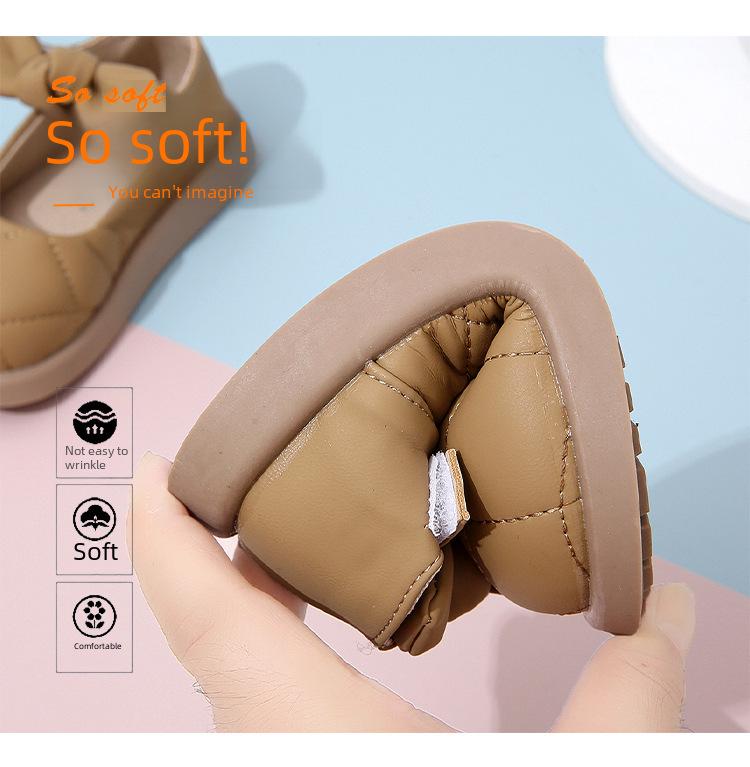 Кожаные туфли в стиле принцессы для девочек от 1 до 3 лет, дышащая и модная детская обувь