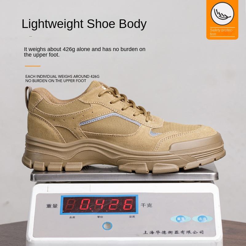 Labor Insurance Shoes Men's Anti-smashing, Anti-piercing, Insulated Solid Bottom, Leather Wear-resistant and Breathable Ultra-light Safety Shoes