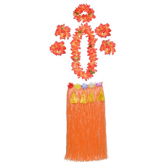 1 Set Hula Skirt High Elastic Eye-catching Plastic Fiber Hawaiian Hula Grass Skirt Set for Summer