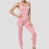 Fashion Slim Fit Tank Top And Jumpsuits For Women Sexy Sporty High-waist Solid Yoga Pants Casual Grey Ladies Trousers 30157