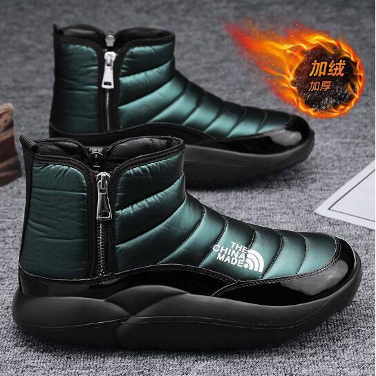 Мужские зимние ботинки, теплые, пуховые, мужские, водонепроницаемые и нескользящие, меховые, зимние, хлопковые ботинки D575