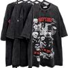 Y2K Vintage Gothic Skull Graphic Print Футболка женская свободного покроя из чистого хлопка с коротким рукавом, уличная женская укороченная футболка