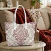 Vintage Floral Pattern Tote Bag Casual Ladies Shoulder Handbag for Daily Shopping