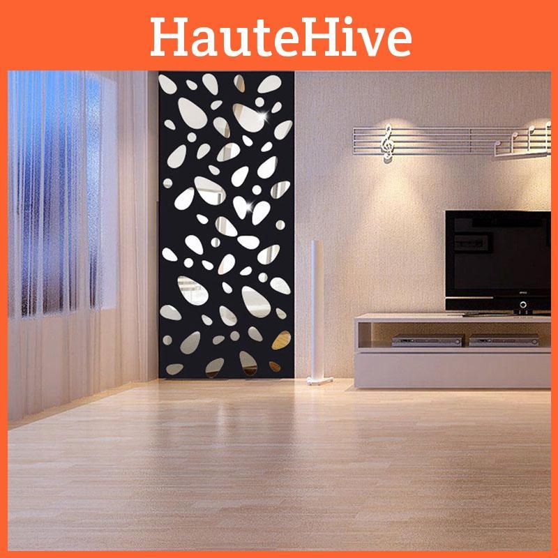 Элегантные 12 шт. 3D Зеркальные Виниловые Съемные Наклейки на Стену Для Стильного Домашнего Декора Искусство