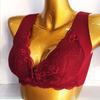 Wind Women's Lace Bra Large Size Underwear Vest Type Front Buckle Thin Cup No Steel Ring Bra