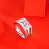 Bague Ringen Серебро S925 с инкрустацией муассанитом 1 карат, модное мужское кольцо с регулируемым размером