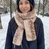 Теплый пушистый шарф-снуд из искусственного меха норки, меховые наушники, шарф с узором оленей из искусственного меха, для путешествий