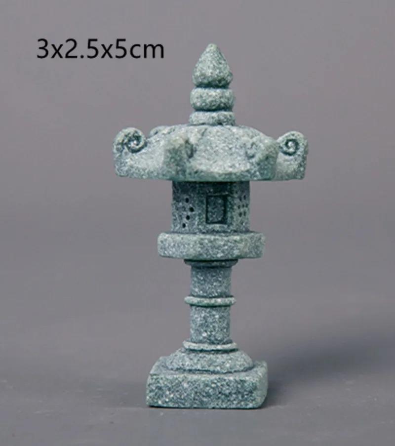 Миниатюрная пагода-фонарь, статуэтка Будды, украшение для сада фей на открытом воздухе, для микроландшафтного двора, аквариума, бонсай, дзен-украшения