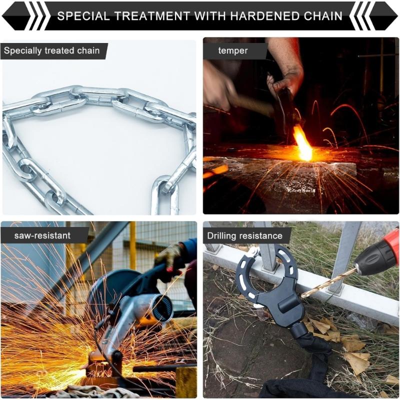 Замки для электросамокатов, Замки для велосипедов, Велосипедный цепной замок с ключом, Прочные цепные замки-наручники для горных велосипедов