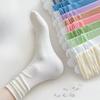 Women's Thin Spring and Summer Simple Pure Color All Go with Ice Silk In The Tube Pile Socks