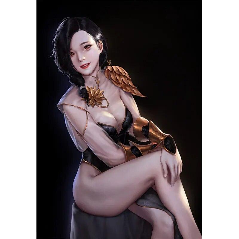 Распечатать игру дилер кролик ухо обнаженная сексуальная аниме девушка художественные постеры настенное искусство холст живопись для гостиной домашний декор картина